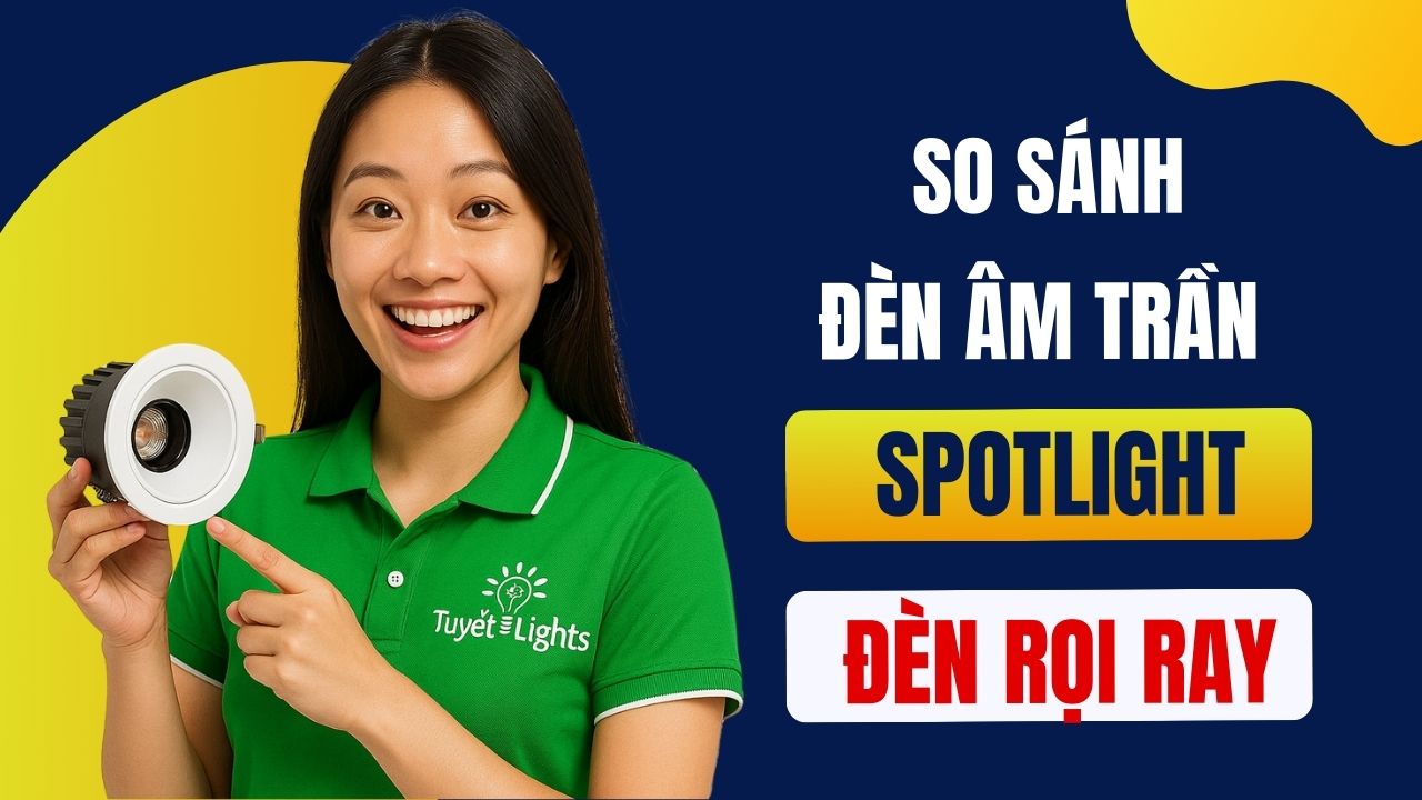 So sánh đèn rọi ray và đèn spotlight âm trần – Nên chọn loại nào cho shop?